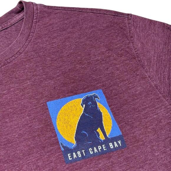 Izod Saltwater Relaxed Long Sleeve Shirt Mens 2X LT Burgundy Dog Sunset Graphic - Picture 4 of 12